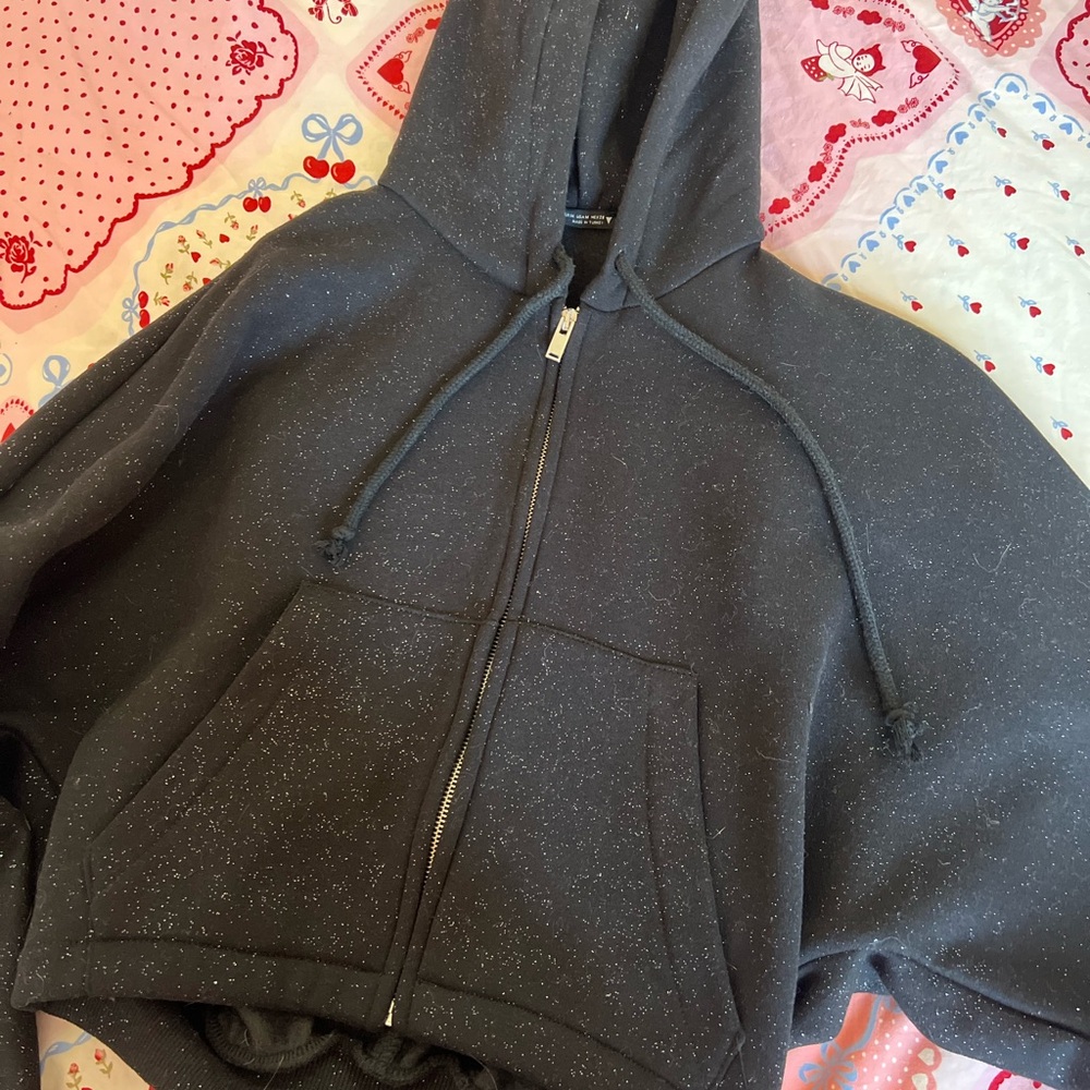 Black Zara glitter Hoodie